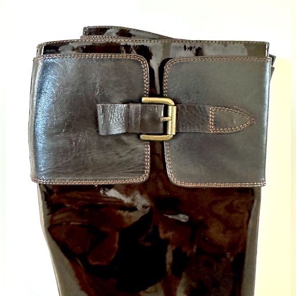 Italian Brown Paten leather boot Size 39 - Picture 8 of 13